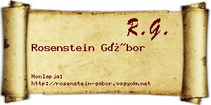 Rosenstein Gábor névjegykártya